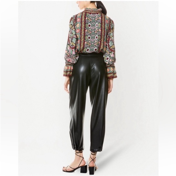 Alice + Olivia Reilly Ruffle Collar Blouse in Floral Pot Blk Multi, NWOT - Picture 4 of 8